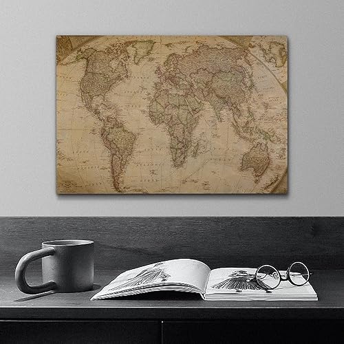 Miniatura 4 de wall26 Lienzo impreso para pared, diseño de globo antiguo, mapa del mundo, historia educativa y escolar, arte moderno, mapa del mundo, decorativo,