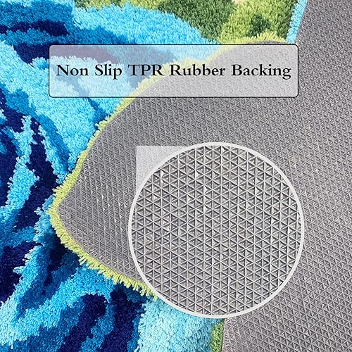 Miniatura 5 de USTIDE Alfombra esponjosa de rosas para el suelo, alfombra suave y peluda de rosas hecha a mano, alfombras modernas lavables para el salón,