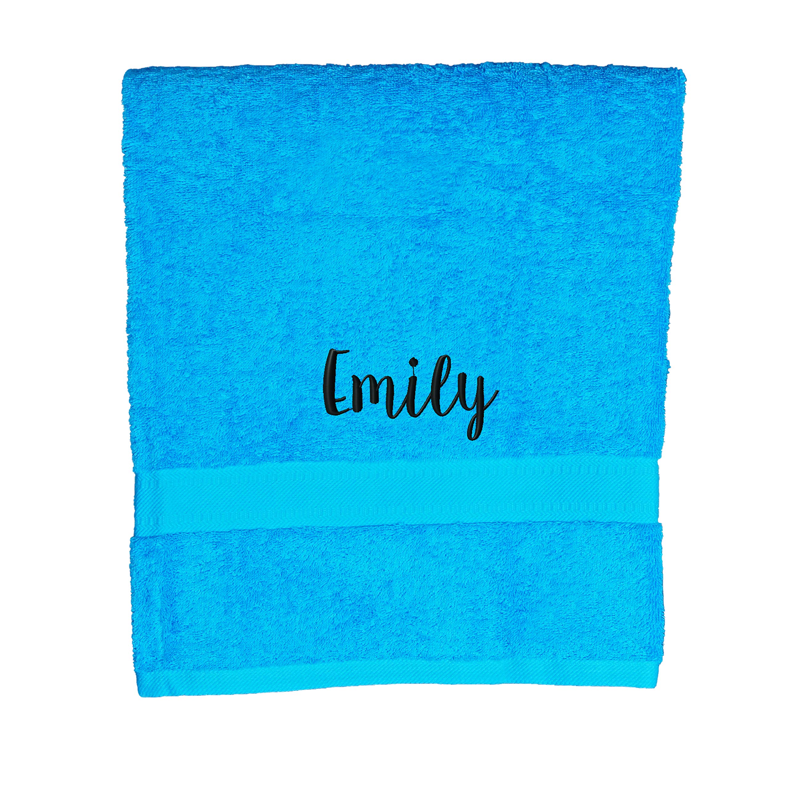 aztex Personalised Combed Cotton Towels, 100% Cotton - Bath Towel, Turquoise