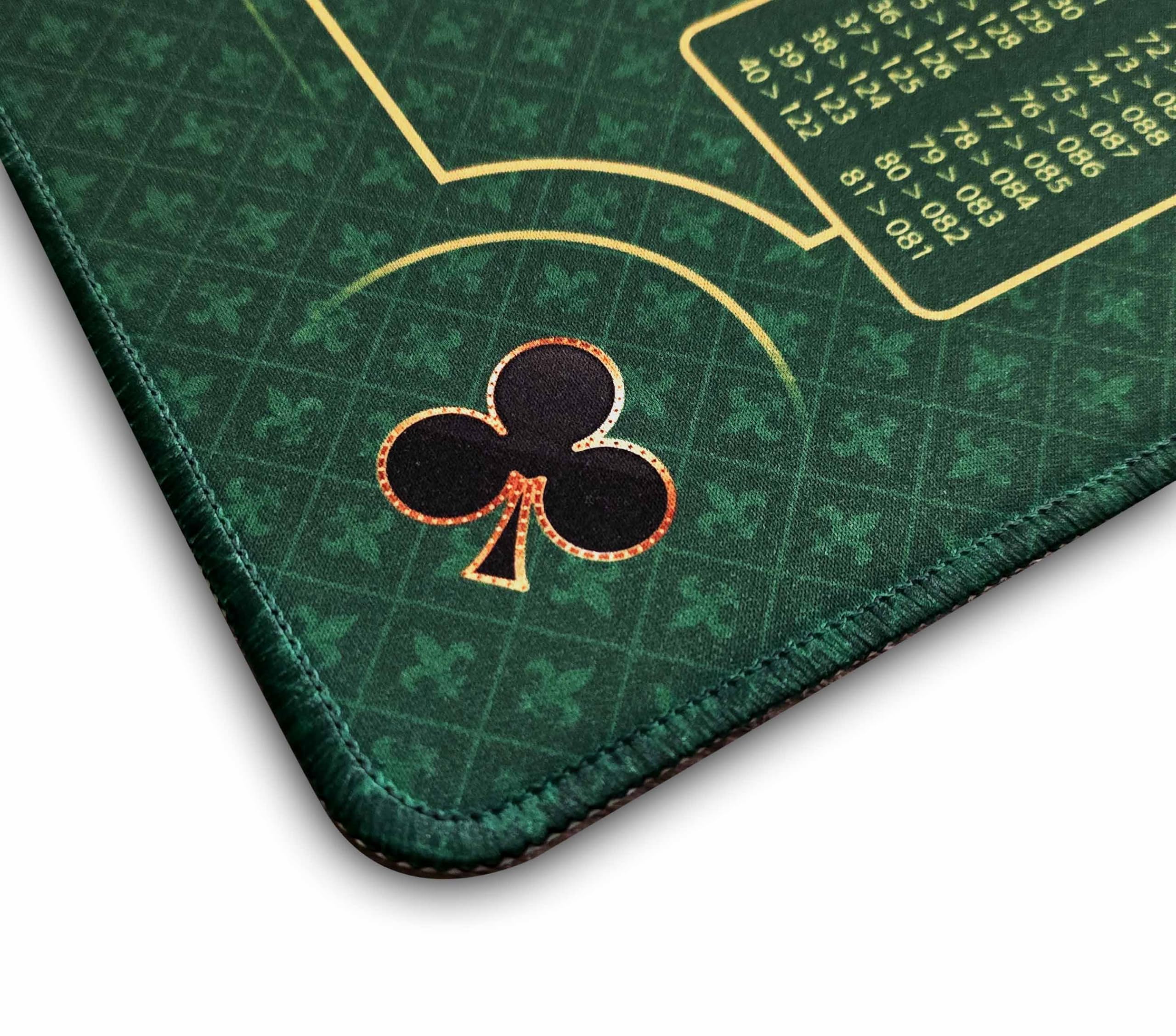 MTJ - Tapis Belote de Luxe Galonné - 60x40 cm - Matière Jersey Néoprène - Fabrication Française (Vert)