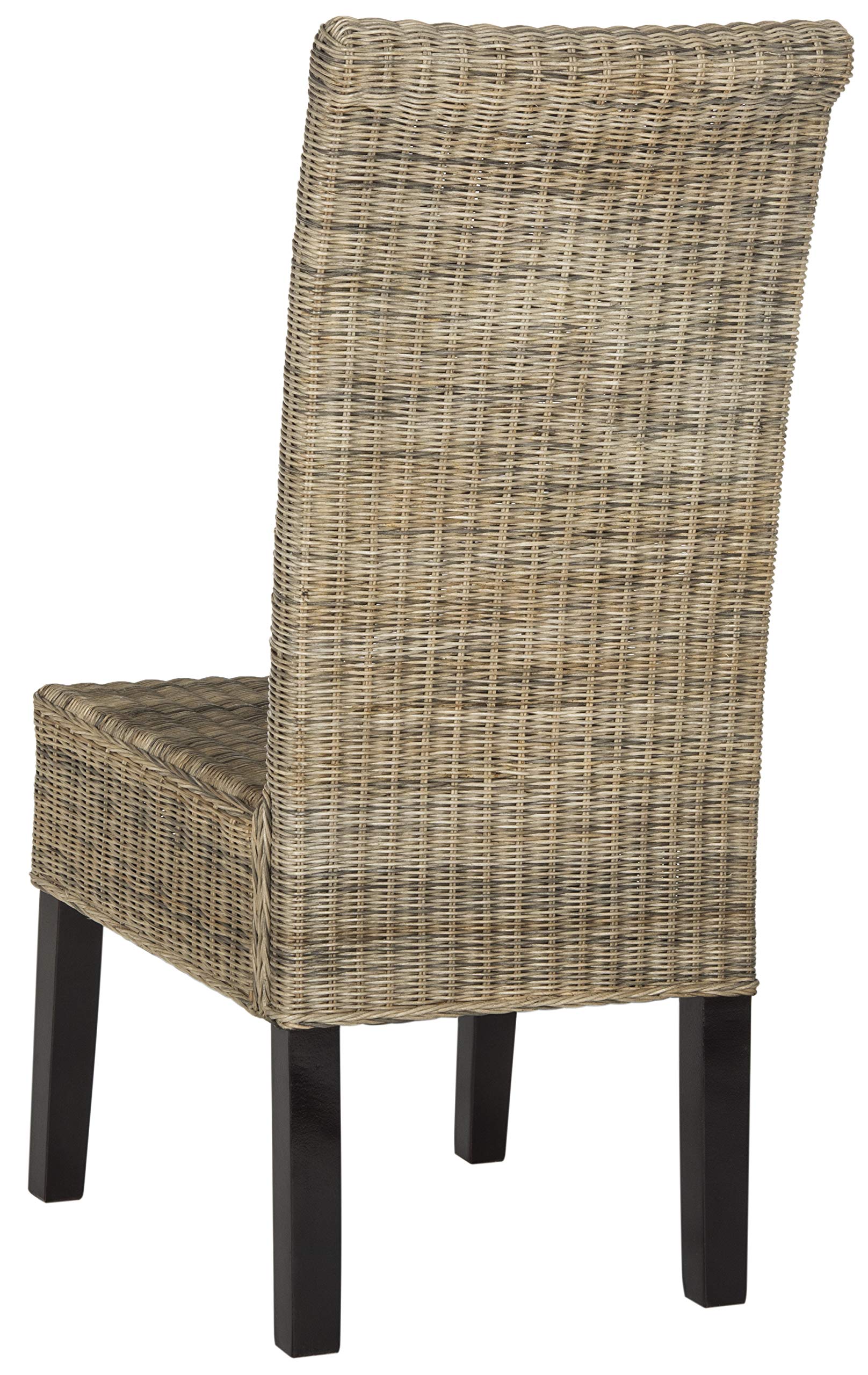 Home Collection Arjun - Silla de comedor de mimbre gris de 18.0 in 4