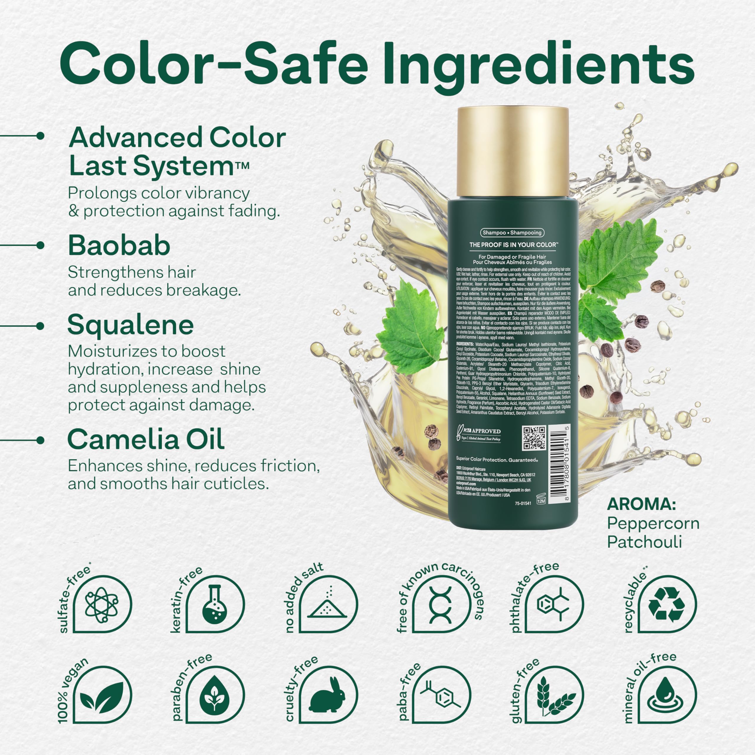 ColorProof Baobab Recovery Szampon dla Unisex 8,5 uncji Szampon