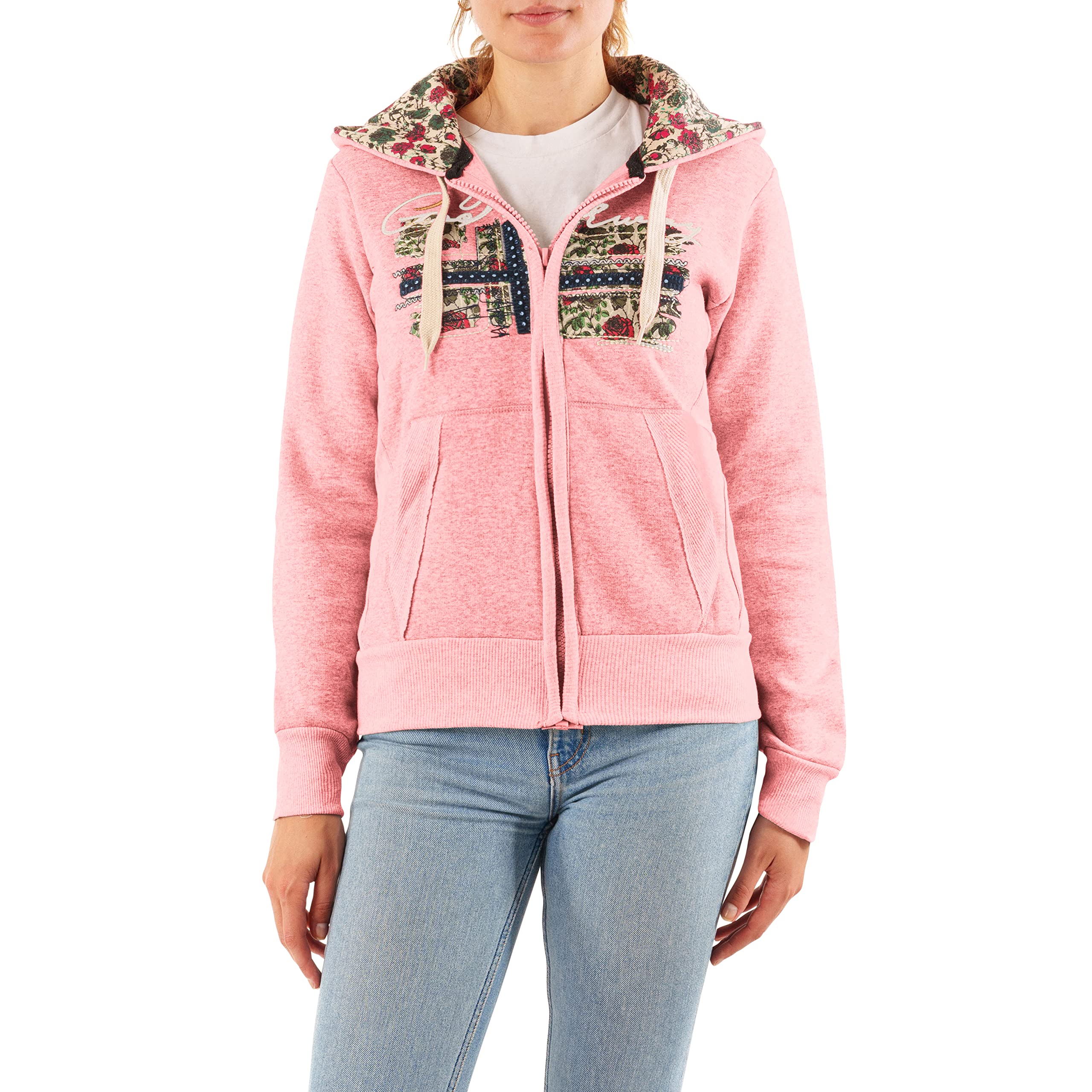 GEO NORWAY FABEAUTE Lady - Sudadera Mujer Capucha y Bolsillos - Sudadera de Mujer Sudadera Casual Chaqueta - Sudadera Hoodie Mujeres Cremallera Zip Tops Deportivo Comoda