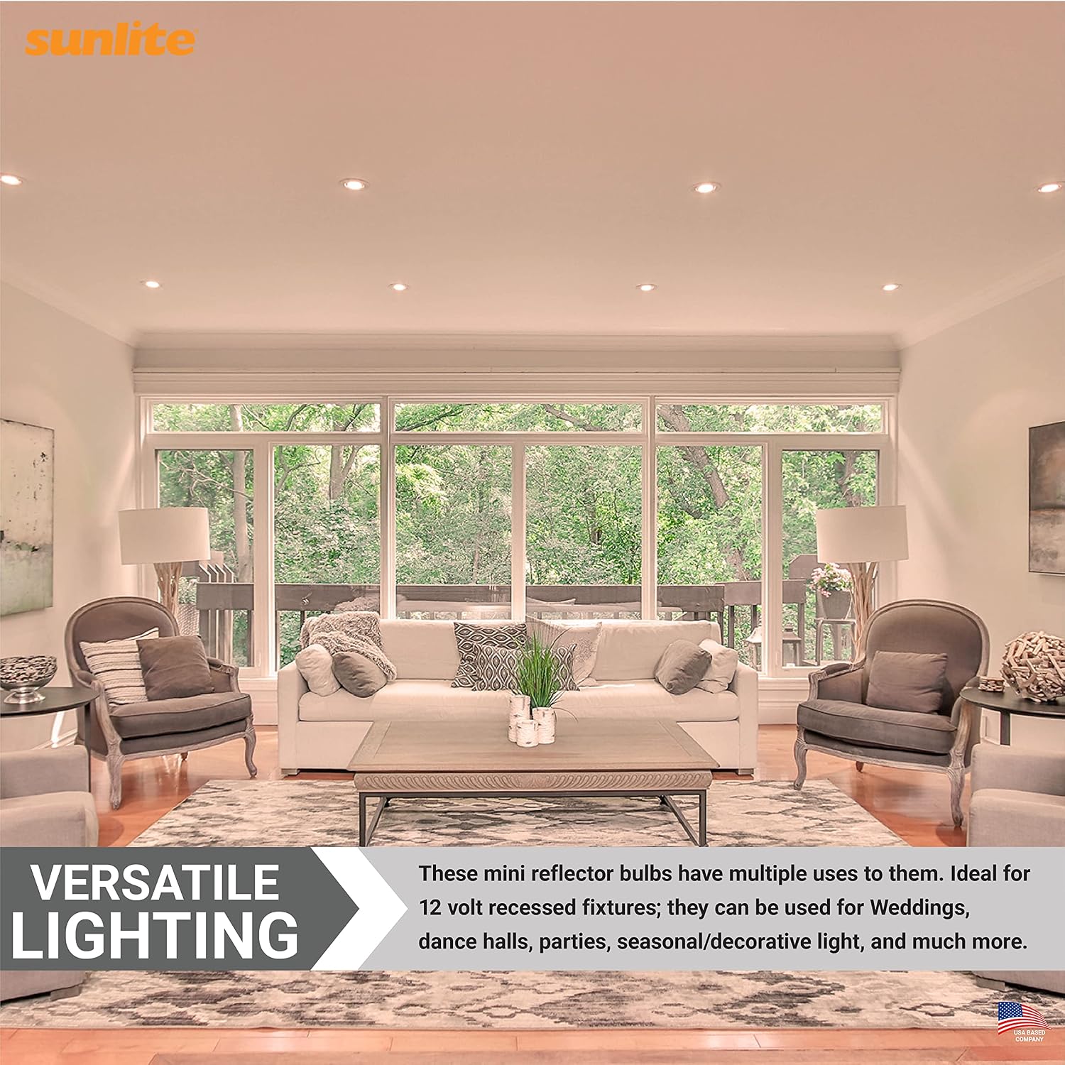 Sunlite 40765 MR11 Halogen Reflector Bulb, 10 Watt, 30° Narrow Flood, 12 Volt, 110 Lumens, 2000 Hour Life Span, Dimmable, GU4 Base, Cover Guard, 3200, ANSI JCR, Ceiling Fixtures, Lanterns 6-Pack