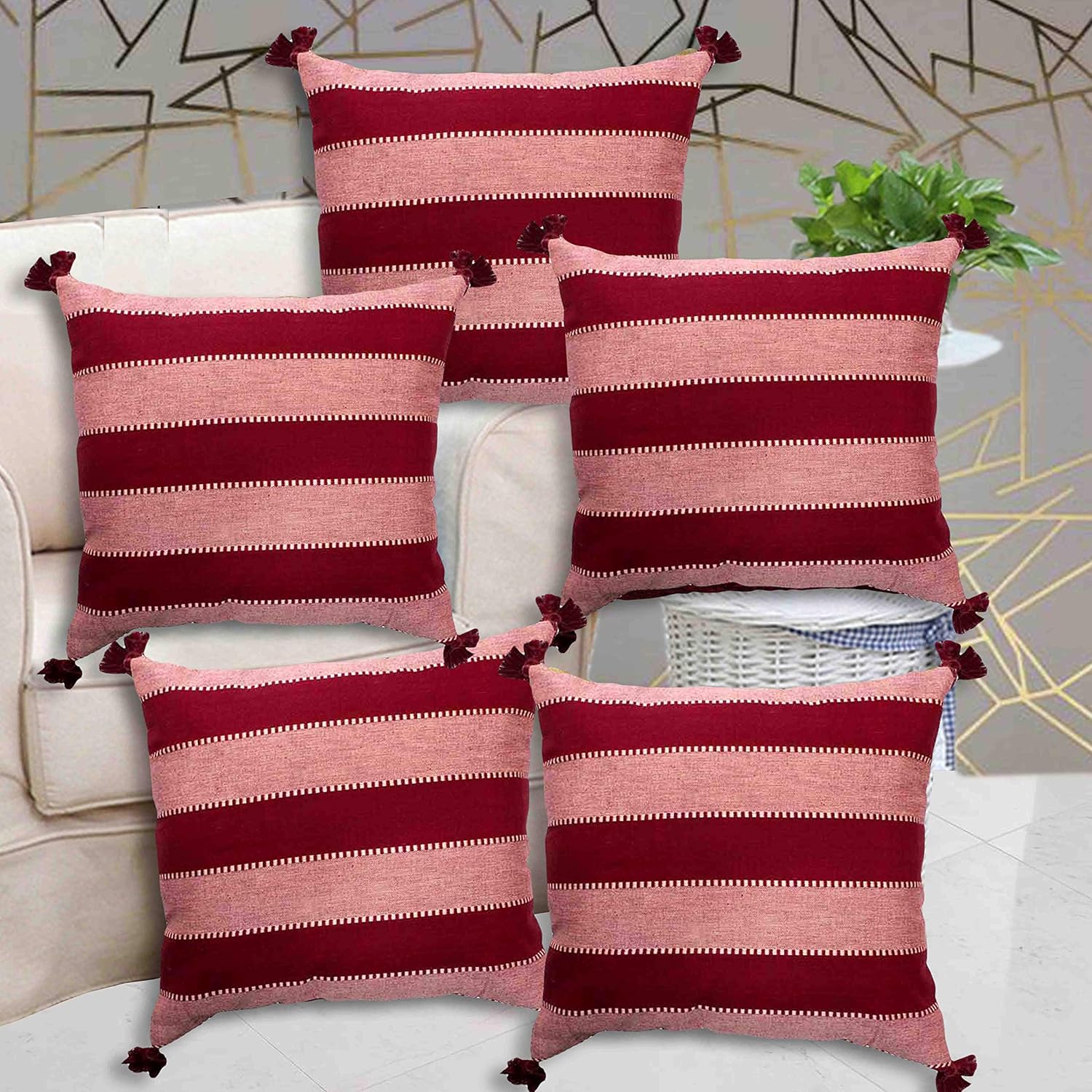 Buy IM FAB 100 Pure Cotton Cushion Covers with Zipper (Size 24x24