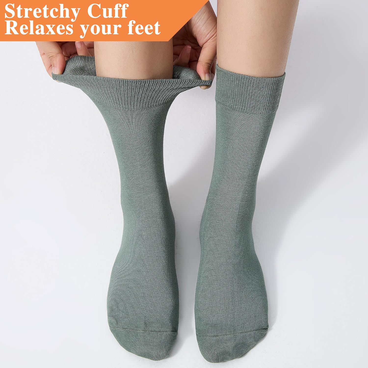 ATBITER Women's Thin Cotton Crew Socks - Soft Above Ankle Bootie Casual Dress Socks 6-Pairs - Image 5