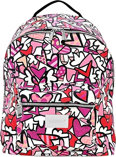 BRITTO Romero - Mochila grande de piel vegana, viva, Rosado, Mochila grande de cuero vegano