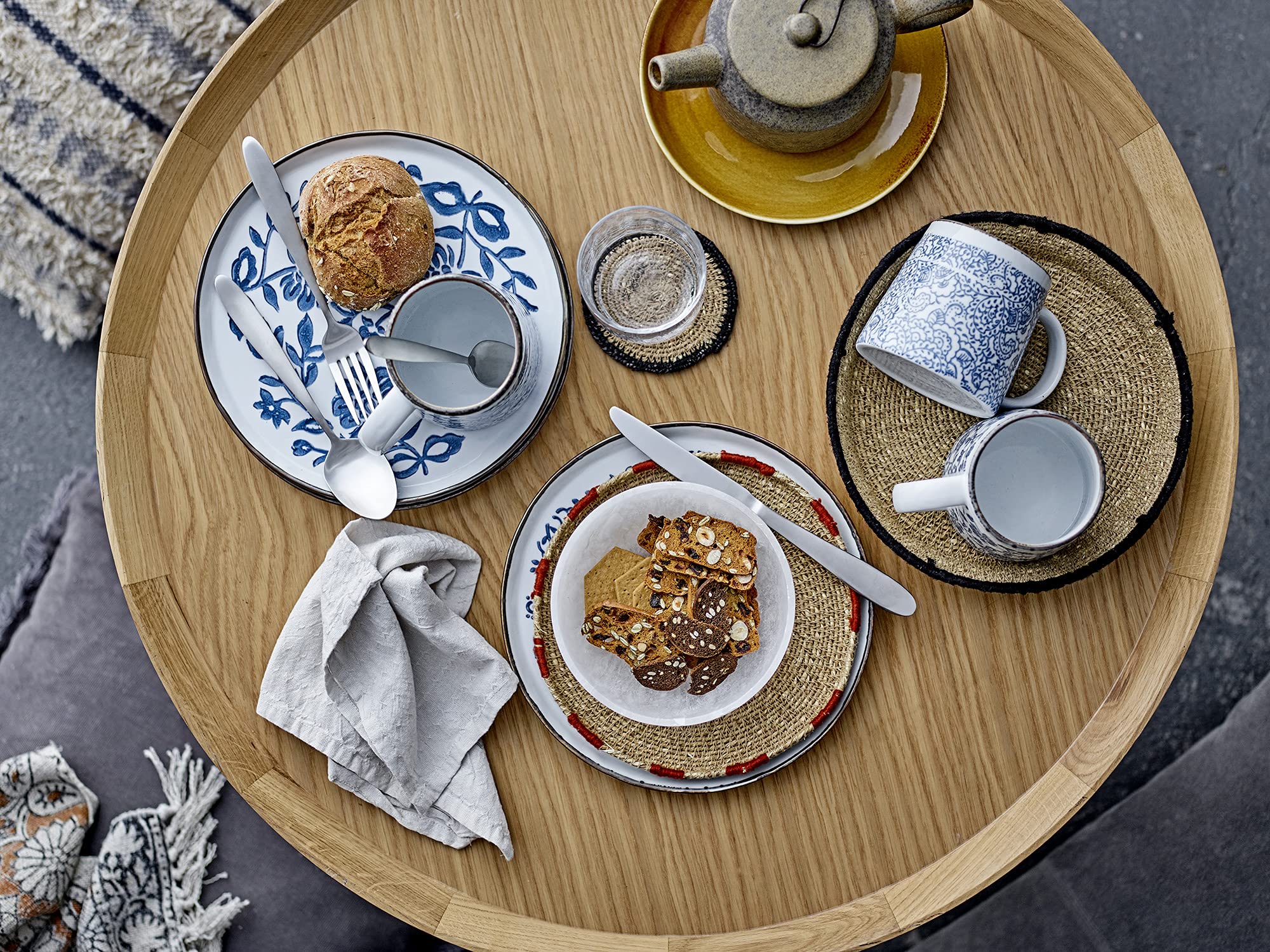 Bloomingville Filiżanki Molly, niebieskie, ceramiczne, zestaw 3 szt