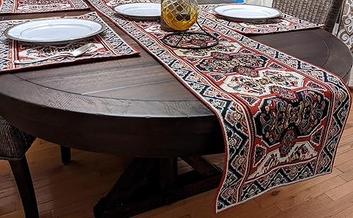 Miniatura 6 de DaDa Bedding - Juego de 4 manteles individuales de algodón y lino para mesa de comedor, 13 x 19 pulgadas