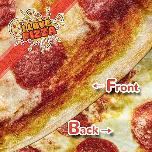 Miniatura 8 de Manta de pizza para adultos, tamaño Kdis, de doble cara, divertida y realista, manta personalizada, regalo novedoso para todos, franela suave de 300