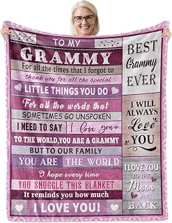 to My Grammy Blanket Gifts 60"X 50", Best Grammy Gifts for Birthday, Christmas, Mother's Day, Soft Warrm Cozy Flannel Throw for Grandma Grannie
