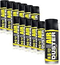 12x400ml Oputec Air Duster - Nettoyage à air comprimé avec rallonge - Nettoyage facile de clavier, PC, ordinateur, téléphone, appareil photo, imprimante, console Xbox, Playstation - Made in Germany