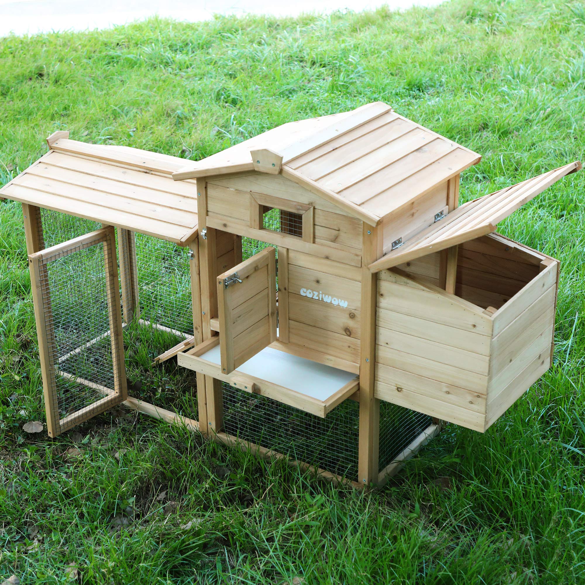 COZIWOW Large Wooden Chicken Coops with Nesting Boxes for Laying Eggs