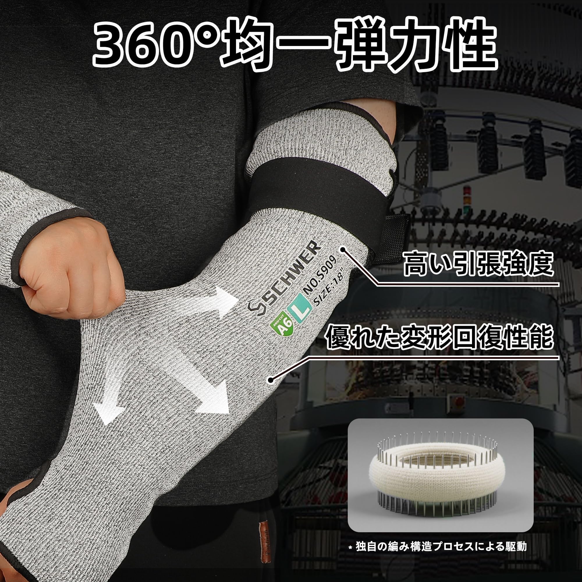 Amazon.co.jp: [Schwer] PRO-SKIN 防刃アームカバー 作業用 耐切創