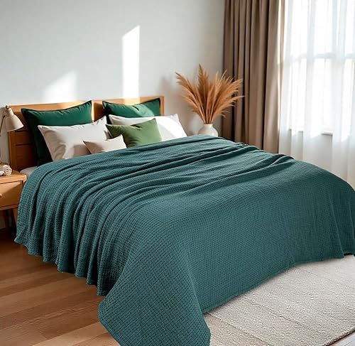 Miniatura 7 de HILLFAIR Manta de algodón-gris-gran tamaño