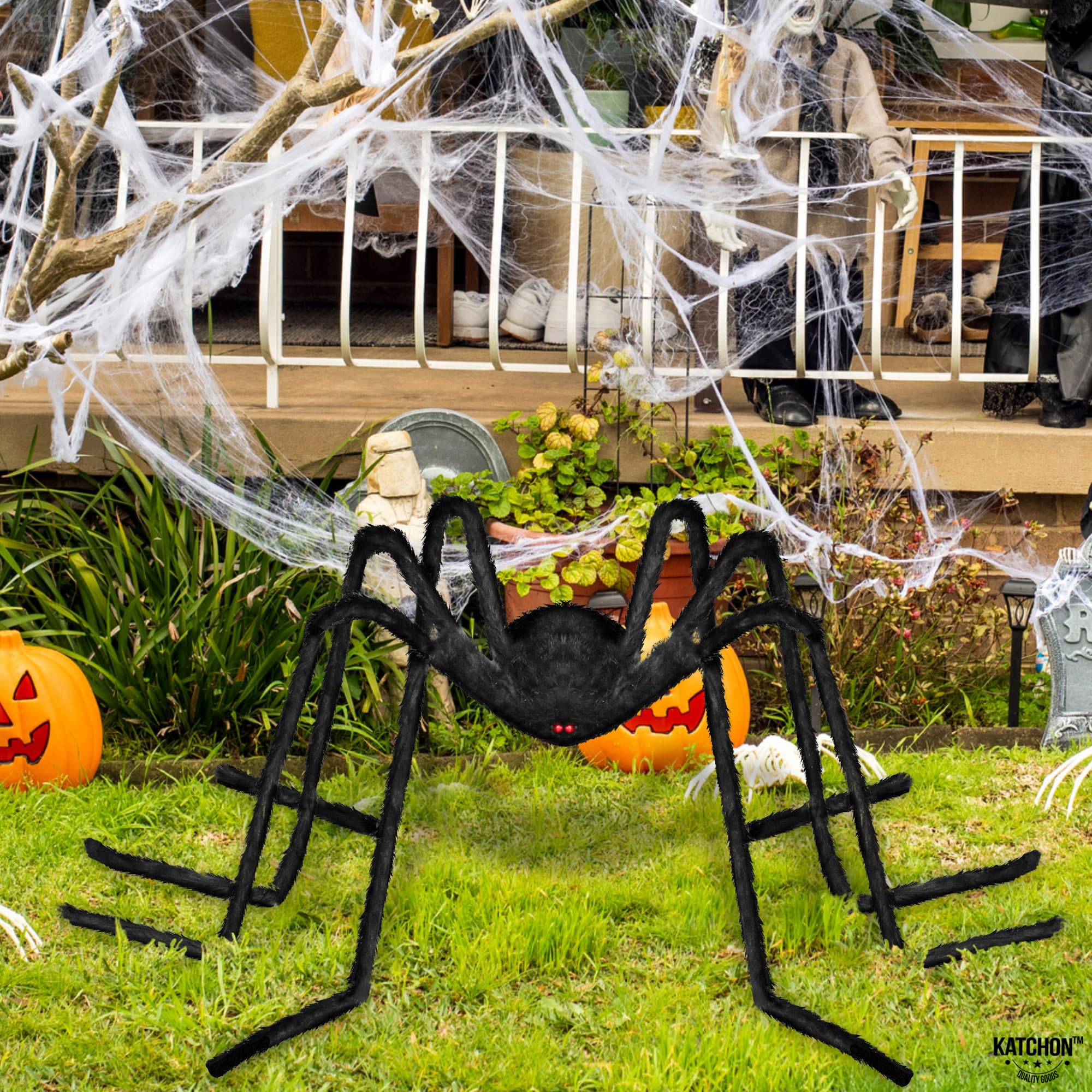 Large Outdoor Spider Decoration 5ft Led Giant Spider Outdoor Halloween