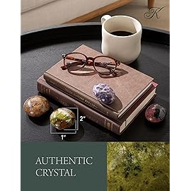 KALIFANO Palm Stone with Healing & Calming Effects - AAA+ Grade High Energy Worry Stone with Information Card - Reiki Crystal Used for Intuition (Family Owned and Operated) (Green Opal)