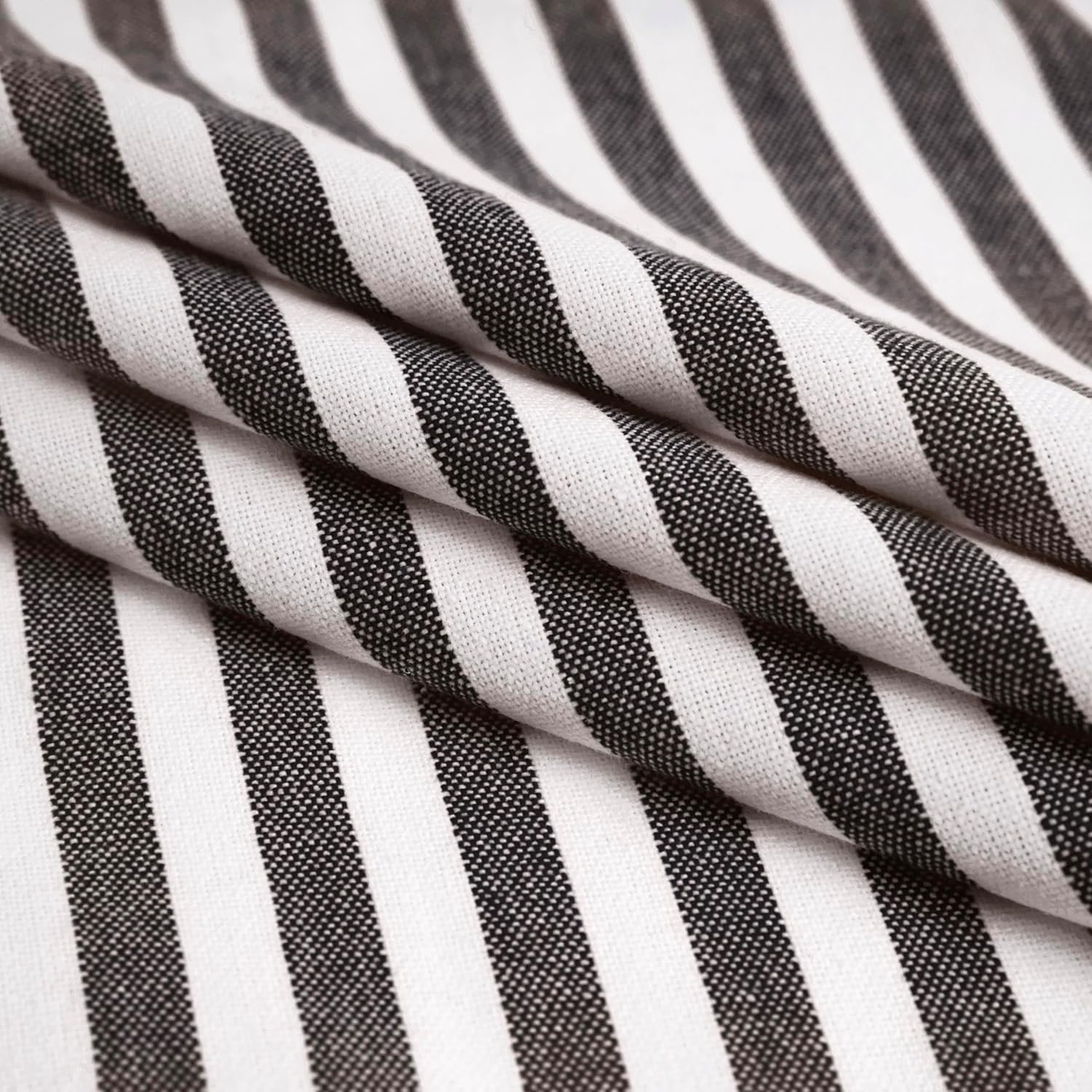 blue needles set of 12 striped cloth napkins 100% cotton dinner table napkins 18x18 inches, soft, reusable, absorbent & washable, ideal for spring summer easter events & everyday use - black and white black & white