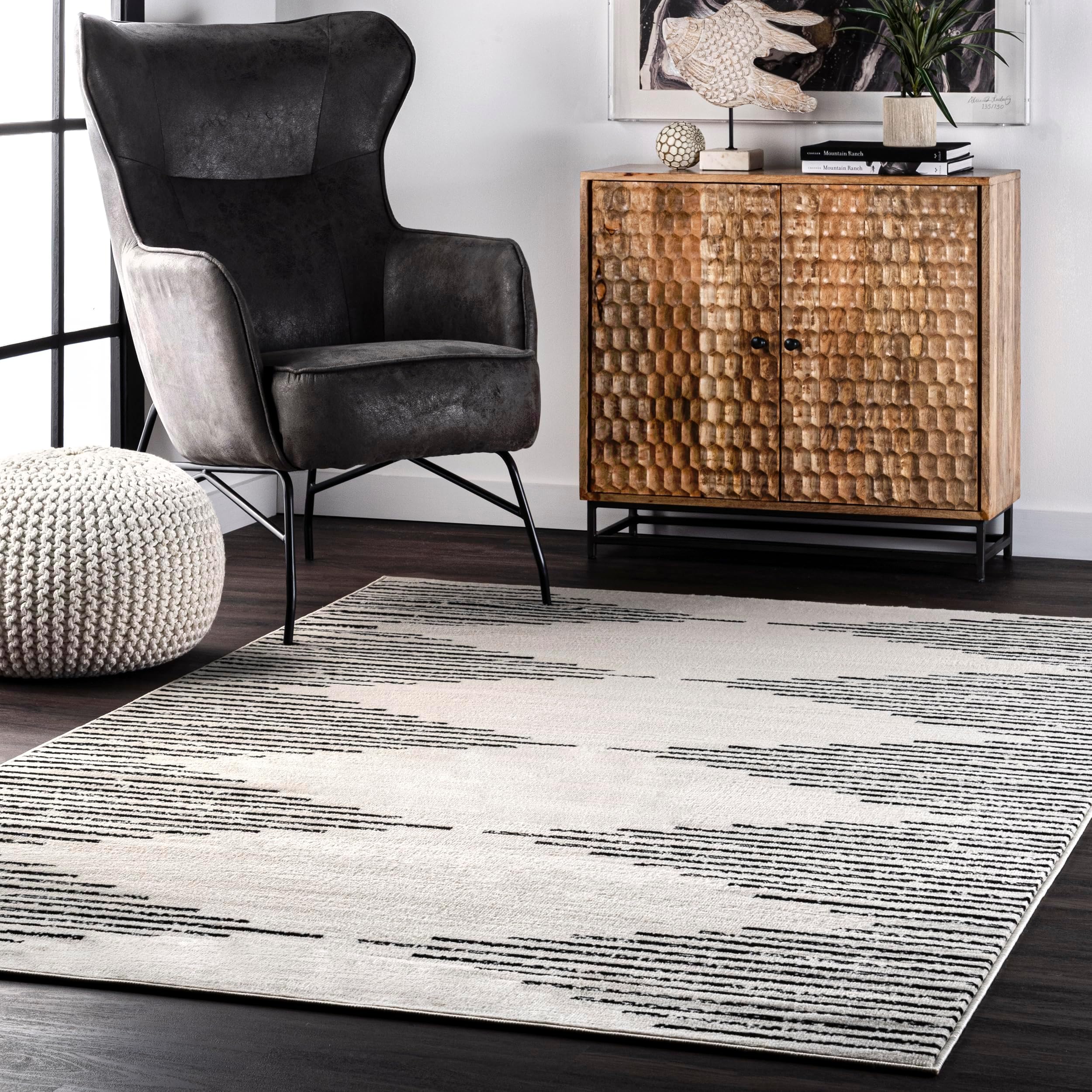 Amazon.com: Rugshop Bohemian Stripe Stain Resistant High Traffic Living ...