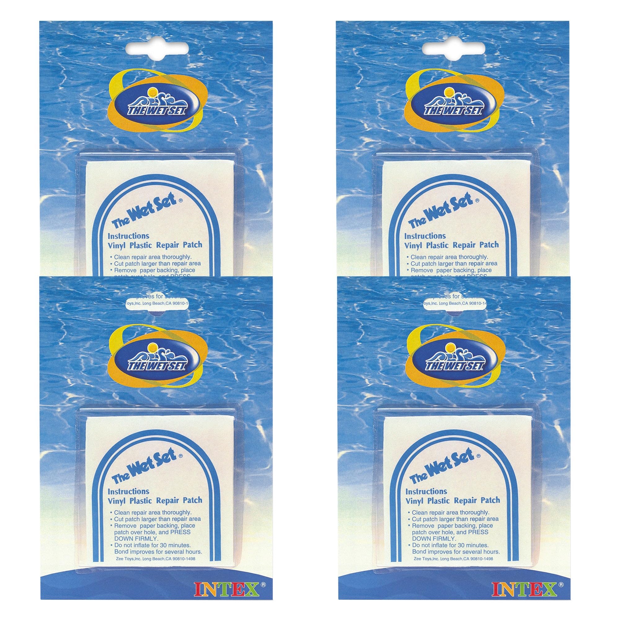 INTEX Wet Set - Parche adhesivo de vinilo para reparación de tubos de piscina, 24 unidades