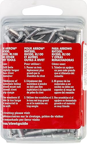 Miniatura 4 de Arrow Fastener RMA3/16IP Remaches medianos de aluminio de 3/16 pulgadas, paquete de 50