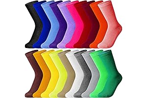 20 Pairs Women's Solid Color Crew Socks: Style and Comfort United