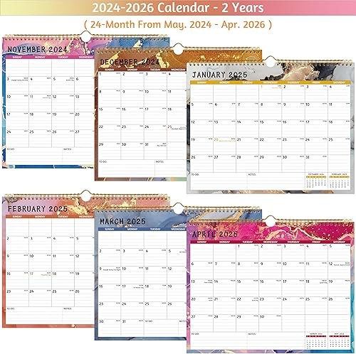 Miniatura 6 de Calendario de pared 2024-2026  mayo 2024  abril 2026, calendario de 2 años 2024-2026, 14.57 x 11.42 pulgadas, calendario 2024 24 meses, calendario