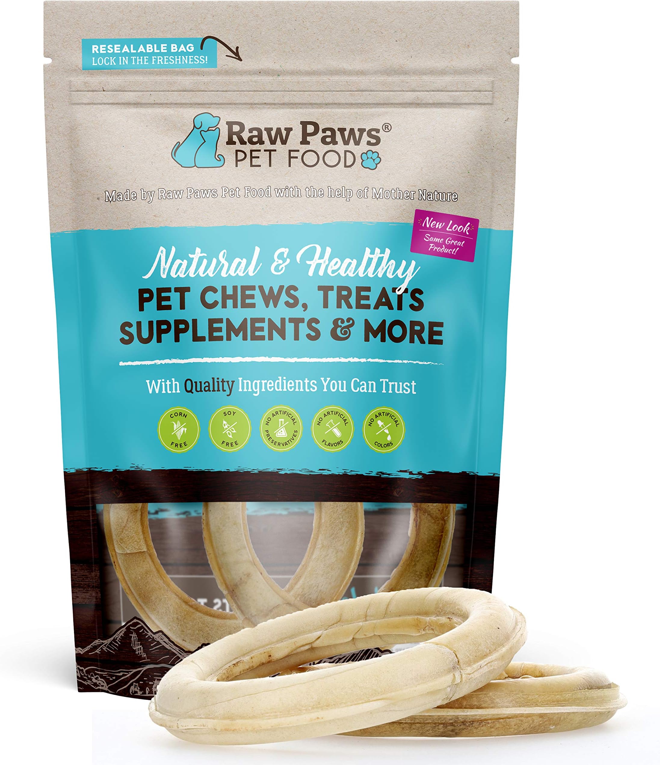 Raw Paws Pet Premium 6inch Compressed Rawhide Bones for