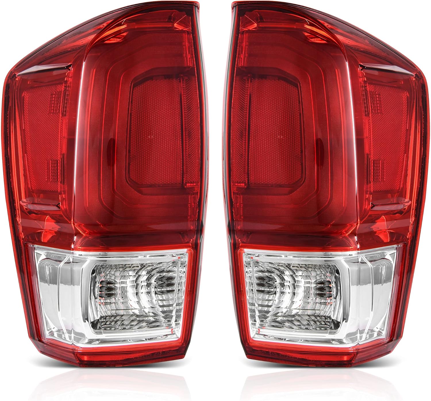 AUTOSAVER88 Tacoma Tail Lights 2016-2022 Pair - OE Direct Fit Left Right Passenger Driver Side Red Clear Lens
