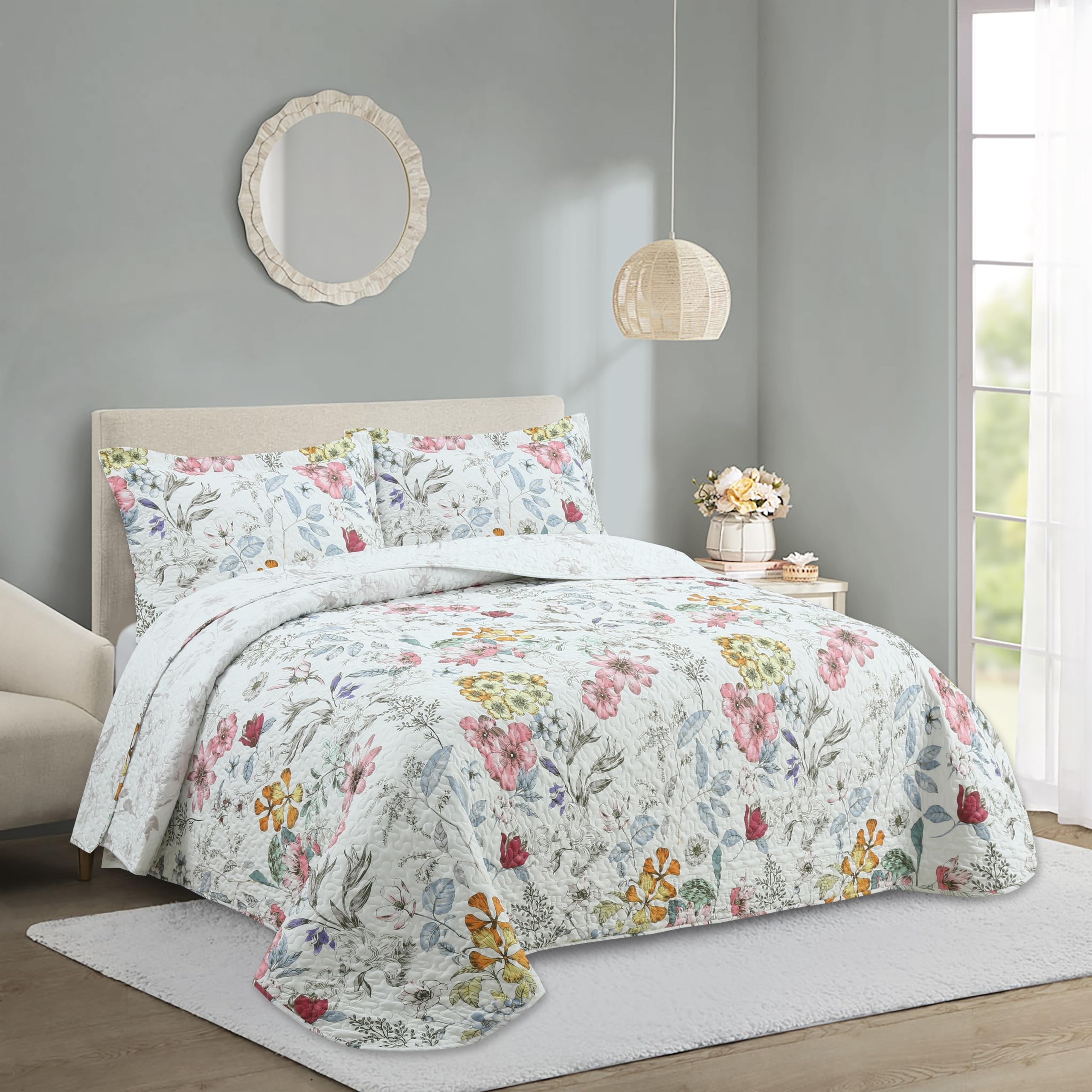 NH NOVOTEXTIL HOGAR Colcha bouti Estampada. Temporada Primavera/Verano. Interior 100% algodón ; Exterior 50% algodón, 50% poliéster (Argos, Cama 135(235x270))