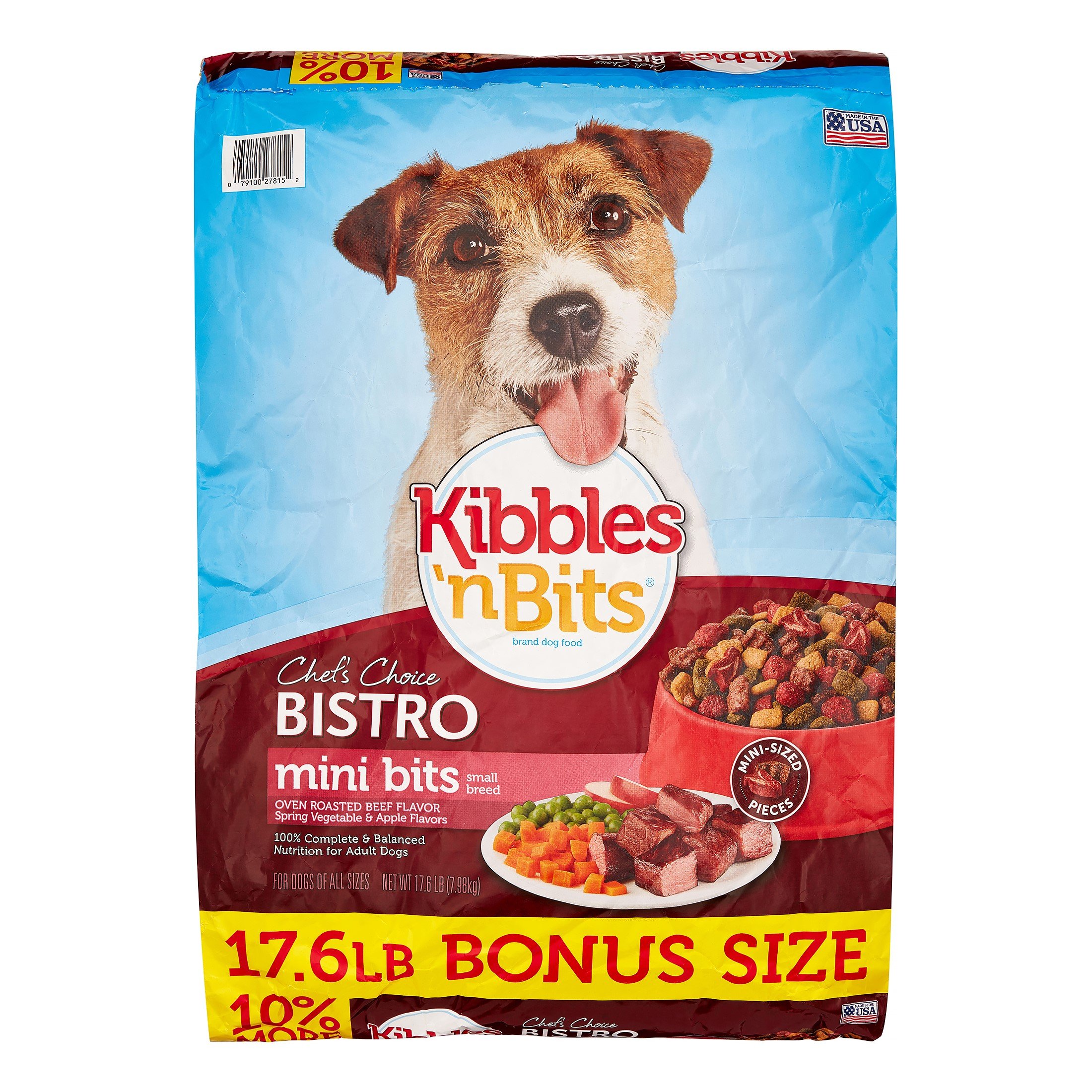 Bistro Mini Bits Oven Roasted Beef, Vegetable & Apple Small Breed Bonus Bag Dry Dog Food, 17.6 Lb (1)