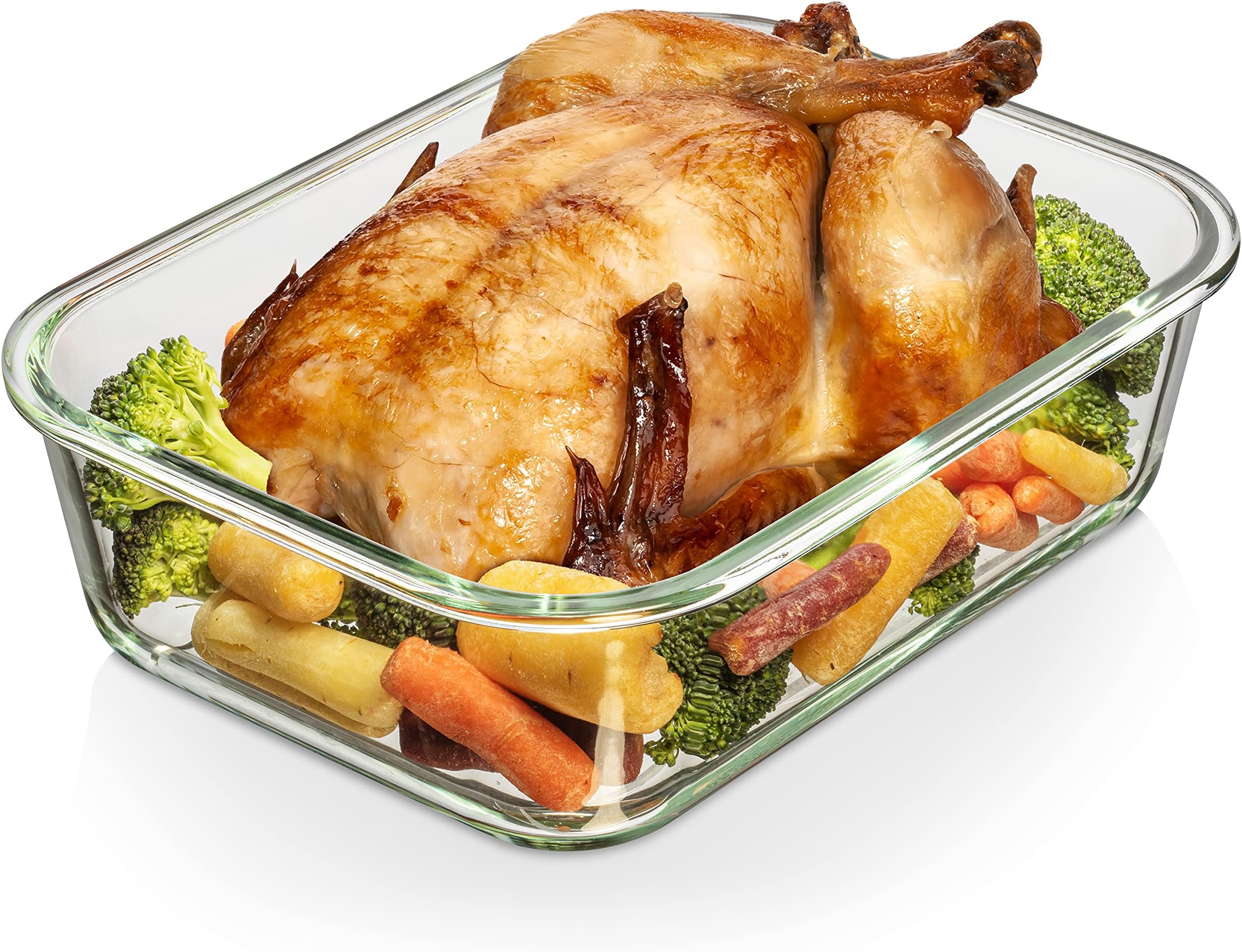 2700ML / 91.3oz X-LARGE Glass Food Storage Container with Locking Lid Ideal for Storing food, Vegetables & Fruits. Baking, Casserole, Roasting & lot more - BPA Free Leak Proof - Fridge to Oven Safe