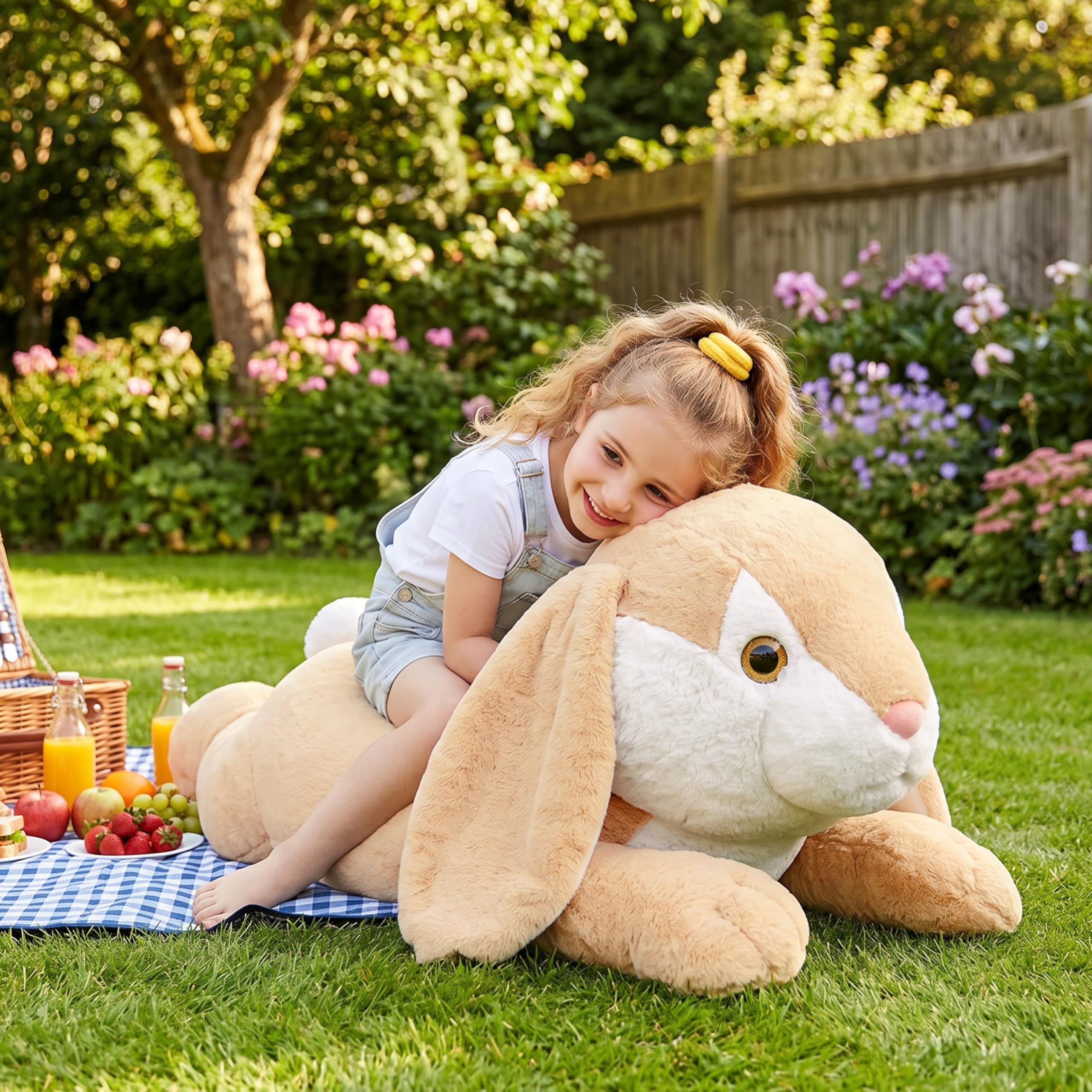 IKASA Conejo Peluche Gigante Juguetes Animales - Juguete Suave Peluche Grande Bonito Lindo Jumbo Enorme Kawaii Esponjoso Conejo Gordo de Gran Tamaño - Regalos para Niños Niñas (78cm, Marrón Claro)