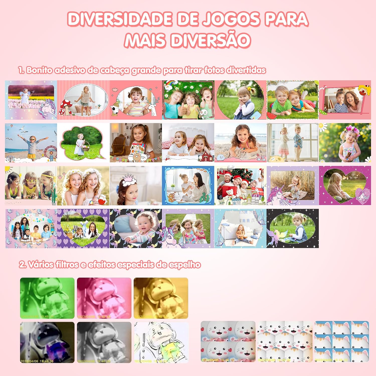Câmera Infantil, Impressora Instantânea de Sem Tinta, Lente Pode Ser Virada, Selfie, com Flash, 32GB Cartão, Vídeo HD, Brinquedos Meninas Meninos com Crianças de 3 a 14 Anos (Rosa) Câmera Infantil, Impressora Instantânea de Sem Tinta, Lente Pode Ser Virada, Selfie, com Flash, 32GB Cartão, Vídeo HD, Brinquedos Meninas Meninos com Crianças de 3 a 14 Anos (Rosa)