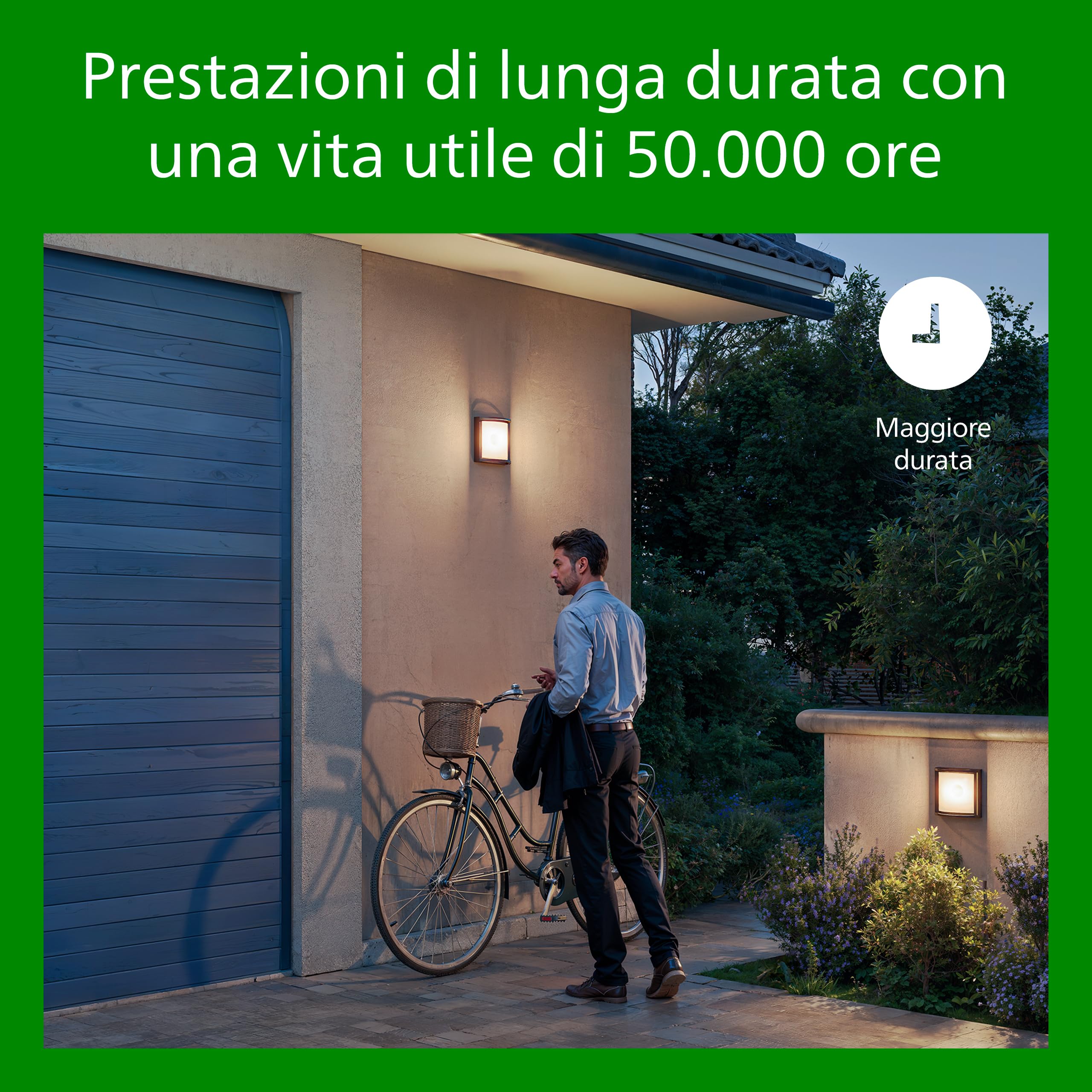 PHILIPS Lois UltraEfficient, Faretto da esterni con sensore, Antracite