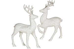 12.5-Inch Silver Christmas Reindeer Figures