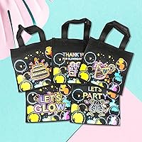Vista 3 de 20 PCS Neon Party Favor Bags Glow Birthday Party Supplies Glow in the Dark Party Glowing with Me Goodie Bags for Neon Theme Birthday Party Let's