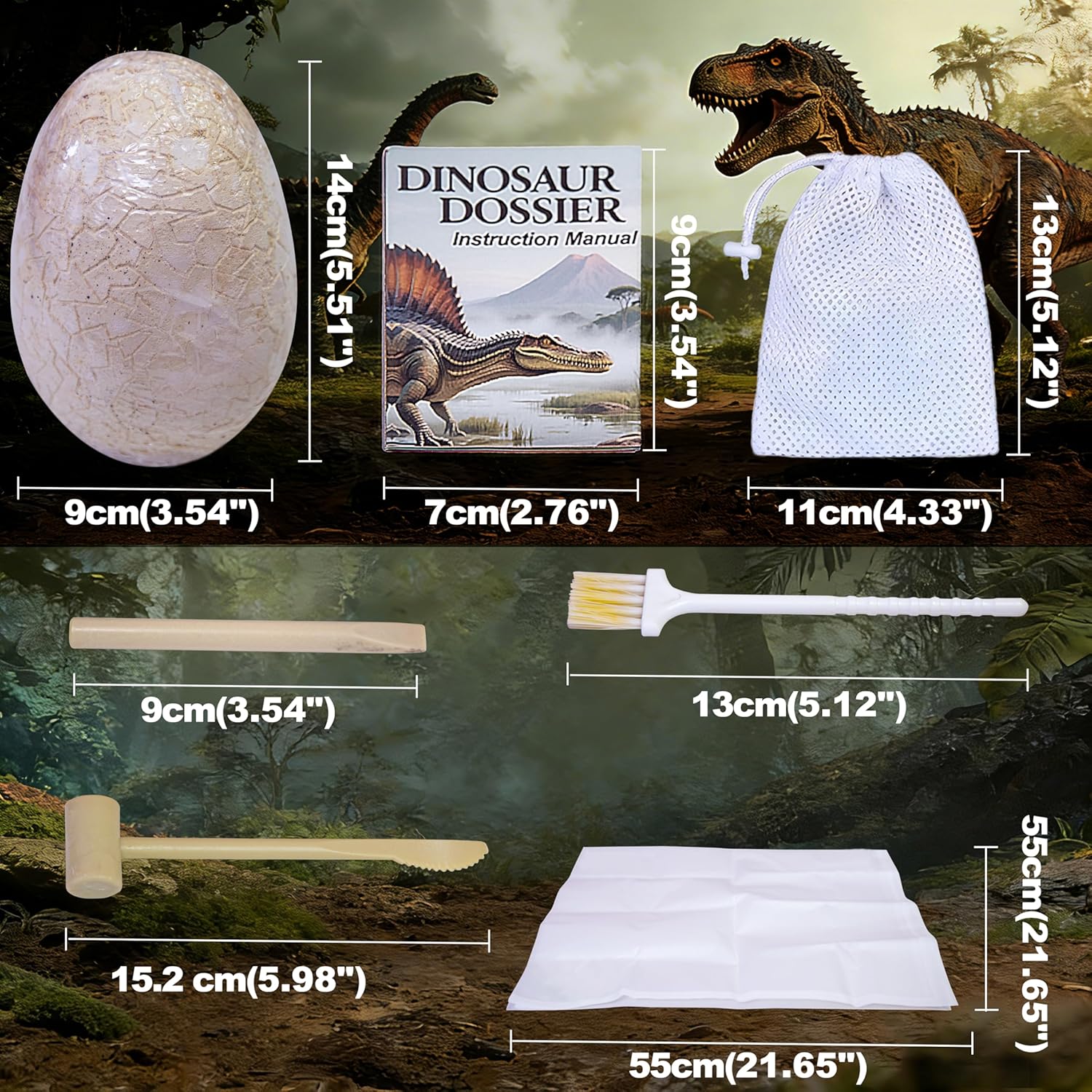 Dino Dig Kit with Jumbo Egg,16PCS Hatching Dinosaur Eggs Excavation Set Archeology Toys Fossil Digging Kits for Boys Girls,Dinosaur Party Decorations Easter Gifts for Kids Ages 6-12