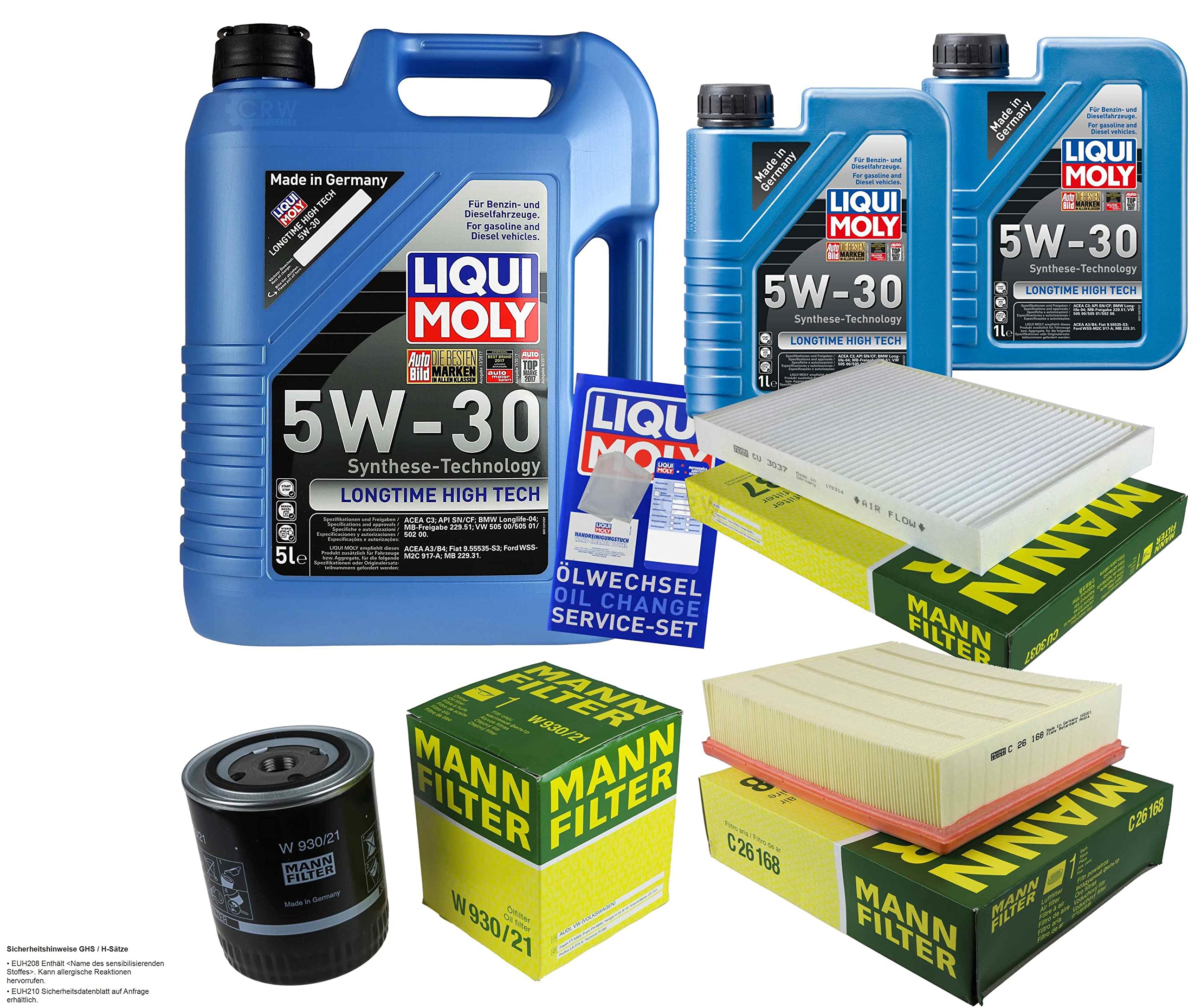 Kit d'inspection 7 L LM LT High Tech 5W-30 + paquet de filtres MANN 9805622