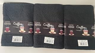Riggs Juego de 3 toallas de cocina 100% algodón, diseño de café, color negro