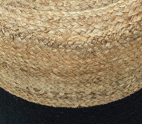 Miniatura 7 de WOVEN ST. Puf otomano  Trenzado a mano  100% yute  Puf grande  Reposapiés, puf, silla de piso  Ideal para la sala de estar, dormitorio y habitación