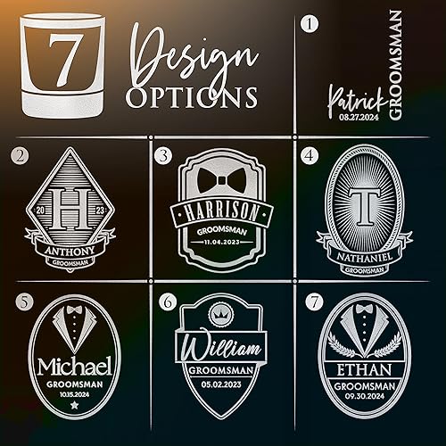 Miniatura 2 de Individual, regalos de padrinos de boda, vidrio de whisky personalizado para padrinos de boda, regalos de propuesta de padrinos de boda, regalos