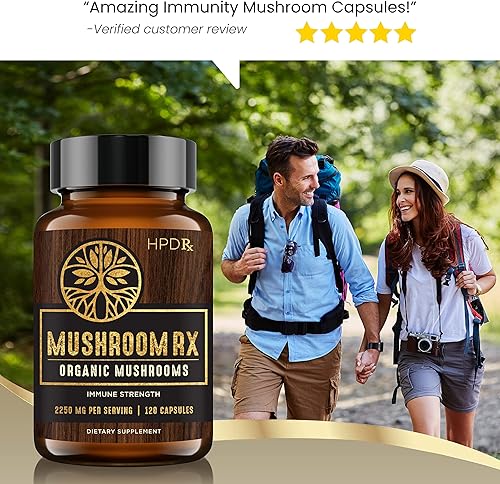 Miniatura 4 de HPD Rx Mushroom Rx Mezcla de extracto de hongos orgánico dosis máxima de inmunidad, melena de león, chaga, reishi, shiitake maitake y hongo de cola