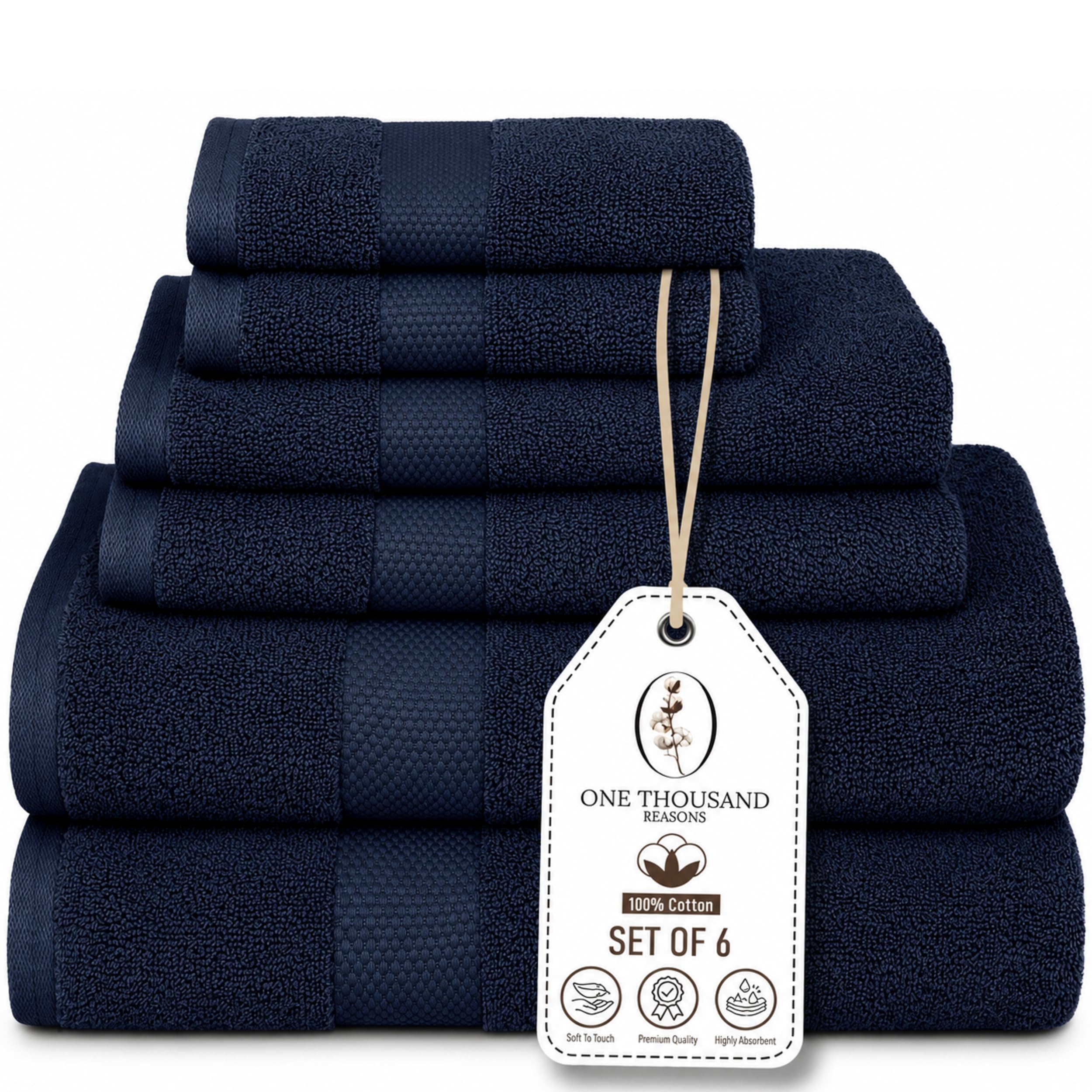 Premium Staple Cotton 6-Piece Luxury Bath Towel Set