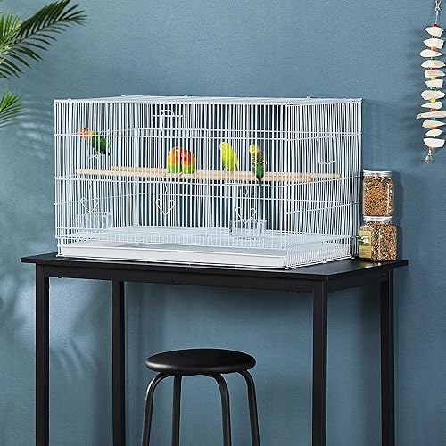Miniatura 11 de Yaheetech Jaula para pájaros de vuelo de 30 '' de longitud, jaula de loro de hierro para loros pequeños, periquitos, cacatúas, periquitos, conures