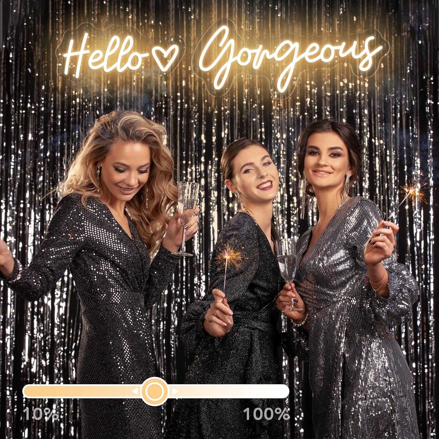 26 Inch Hello Gorgeous Neon Sign Warm White for Valentine's Day Decorations | Gifts, Large Hello Gorgeous LED Sign Light Up Signs for Wall Decor | Makeup Vanity | Girls Bedroom Bachelor Party Backdrop with Dimmable USB Powered - Image 7