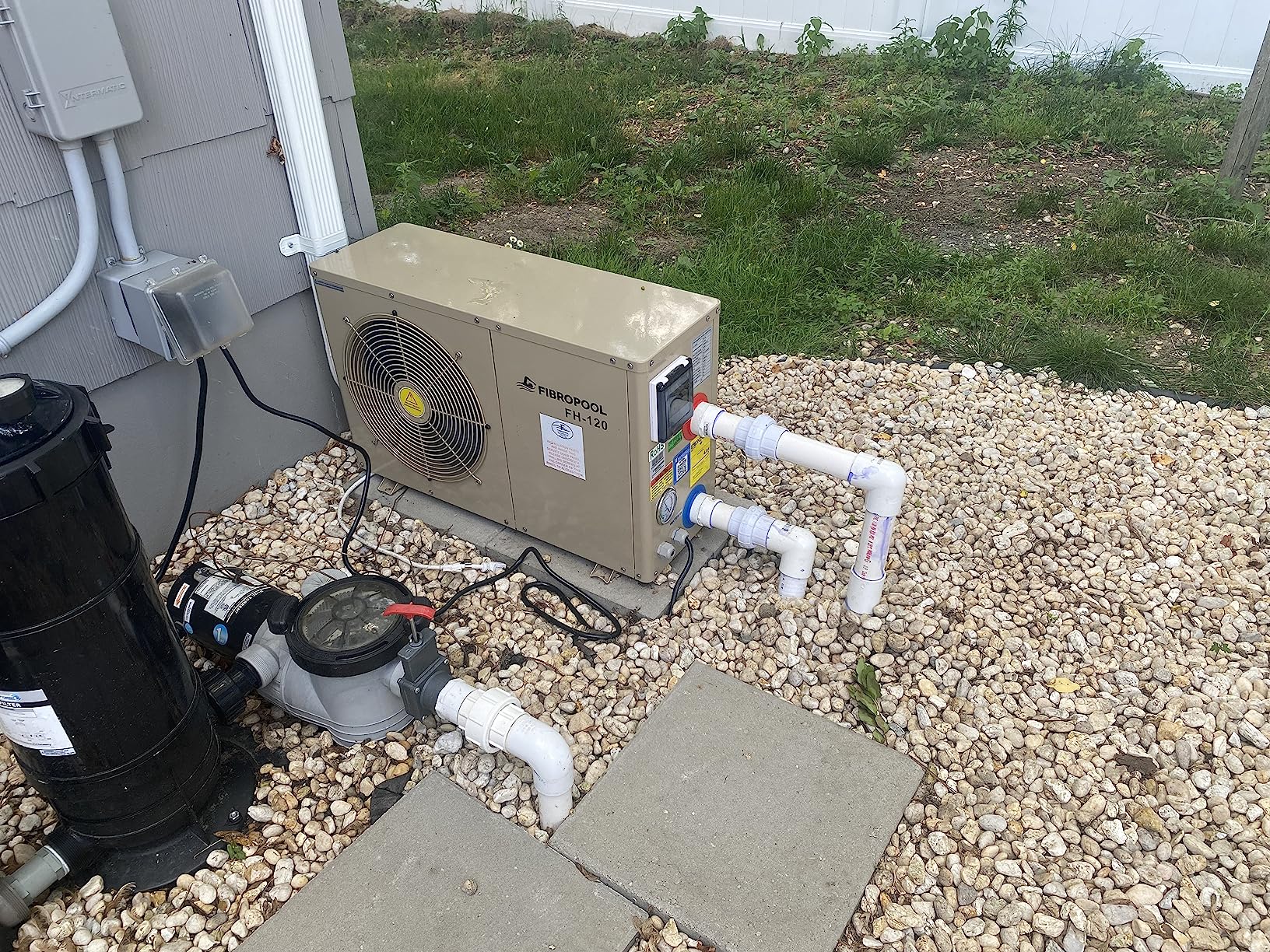 88/mo Finance FibroPool Swimming Pool Heat Pump FH120 20,000 BTU for Above and In Ground