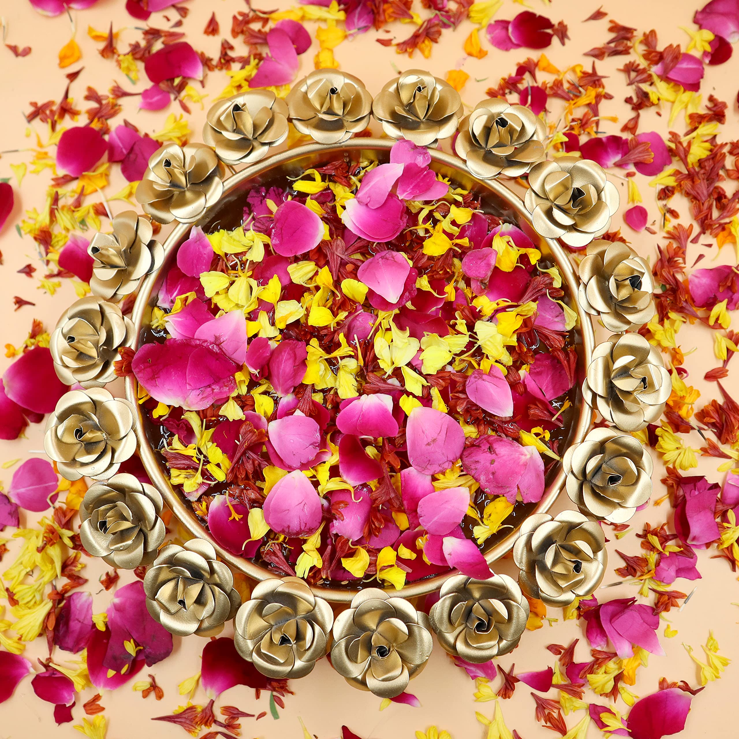 Blessing Decor Diya Shape Flower Decorative Urli for Home Handcrafted Bowl for Floating Flowers,Office Table Decor Diwali Decoration for Home (12 Inches) (Flower Urli) (B0BNXP8KC7) Amazon Price History, Amazon Price Tracker