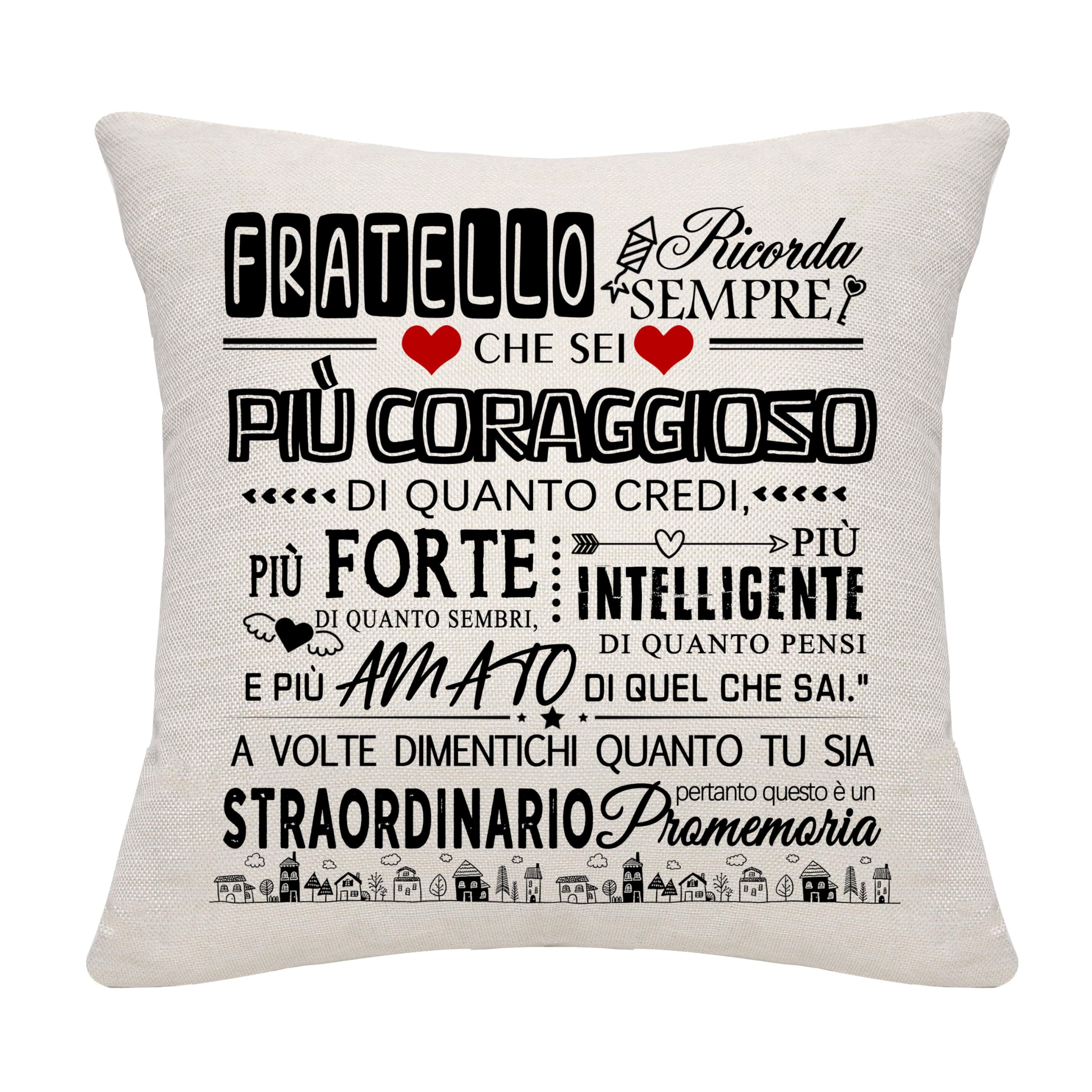 Bommex Regalo per Fratello Ricorda Sempre Tu Sia Straordinario Copricuscino per fratello Miglior regalo per fratello Regalo ispiratore per compleanno laurea Natale (fratello)