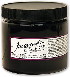 Jacquard Acid Dye - Purple - 8 Oz Net Wt - Acid Dye for Wool - Silk - Feathers - and Nylons - Brilliant Colorfast and Highly Concentrated